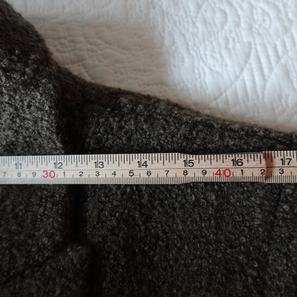 ZARA Long Double -Breasted Boucle Blazer Jacket Green Wool blend - Picture 7 of 10